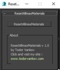 krigerisk illoyalitet ækvator Reset All 3d Max Materials | ScriptSpot